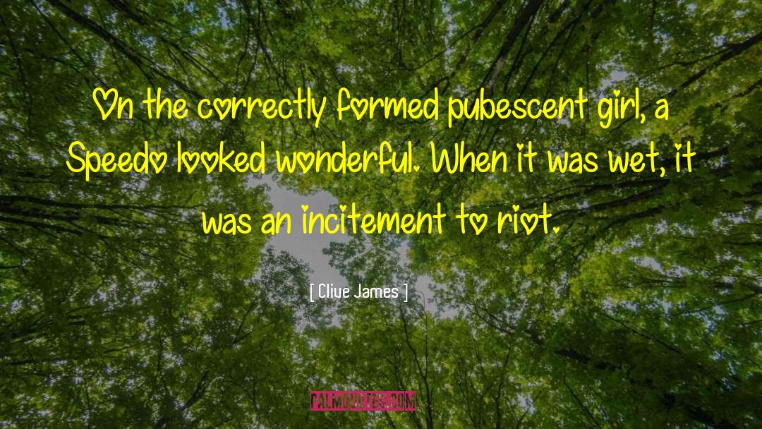 Clive James Quotes: On the correctly formed pubescent