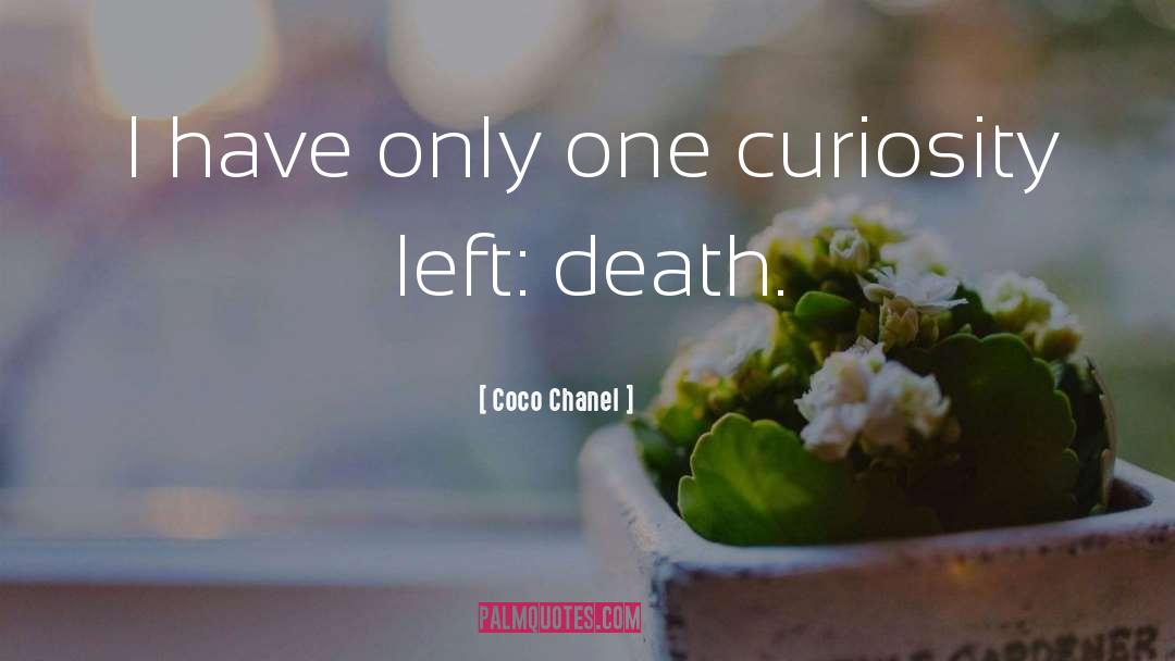 Coco Chanel Quotes: I have only one curiosity