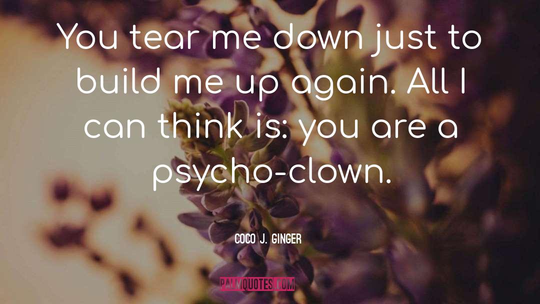 Coco J. Ginger Quotes: You tear me down just