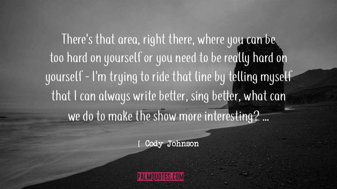 Cody Johnson Quotes: There's that area, right there,