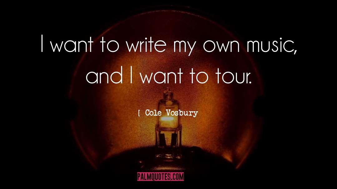Cole Vosbury Quotes: I want to write my