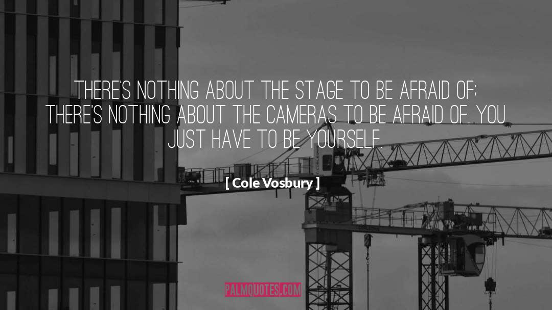 Cole Vosbury Quotes: There's nothing about the stage