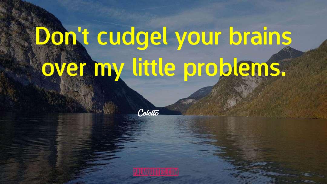 Colette Quotes: Don't cudgel your brains over