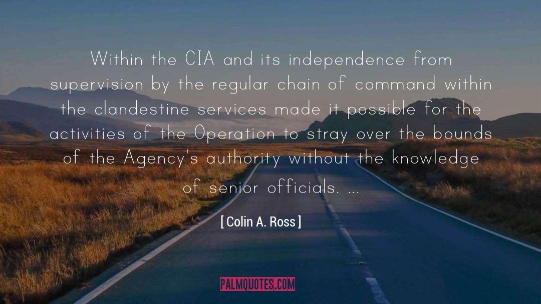 Colin A. Ross Quotes: Within the CIA and its