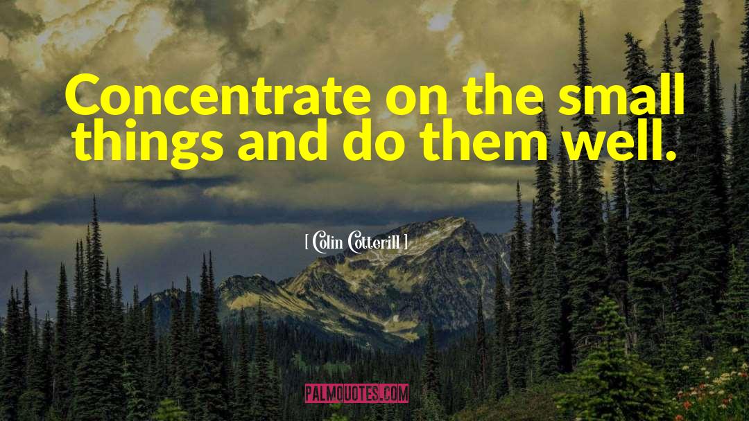 Colin Cotterill Quotes: Concentrate on the small things