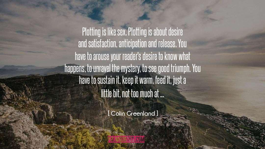 Colin Greenland Quotes: Plotting is like sex. Plotting