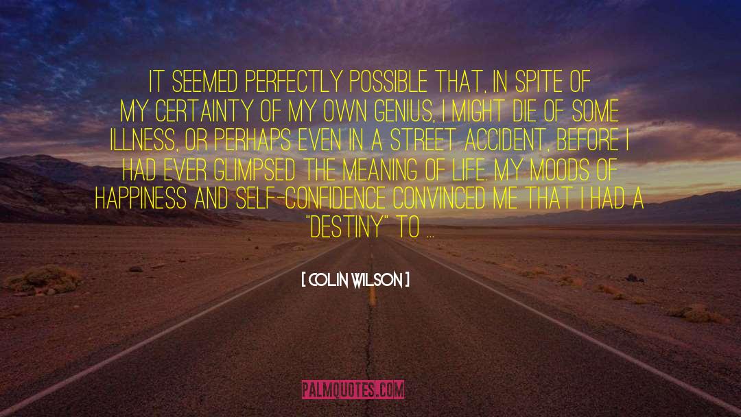 Colin Wilson Quotes: It seemed perfectly possible that,