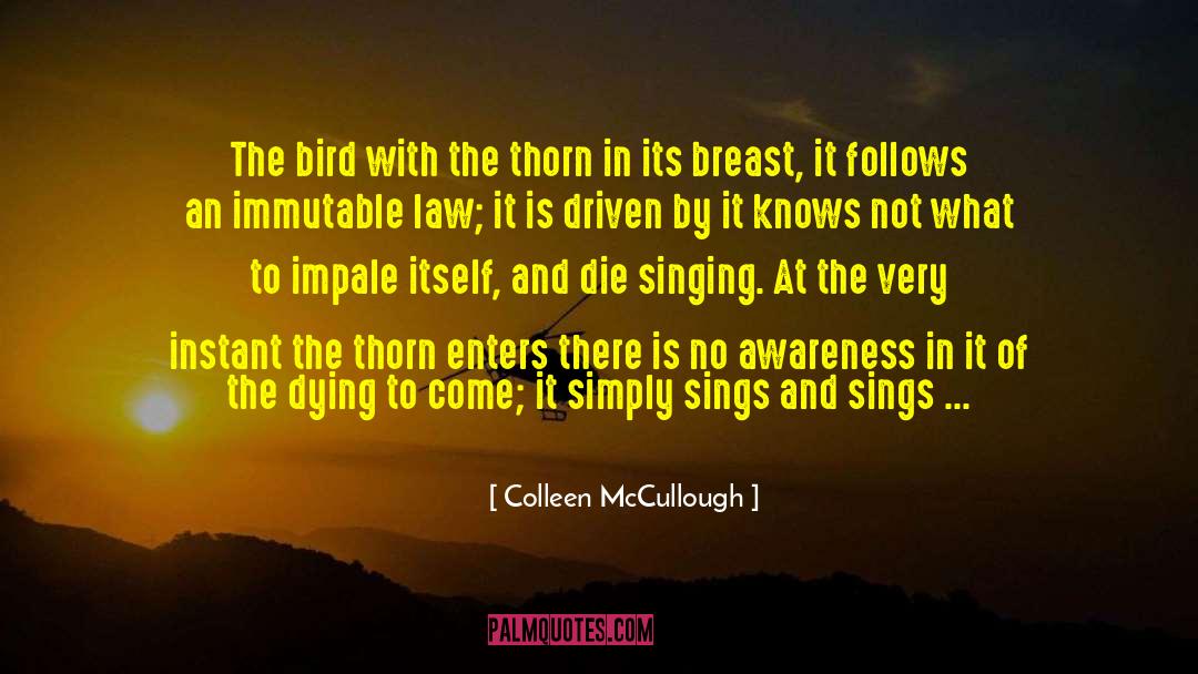 Colleen McCullough Quotes: The bird with the thorn