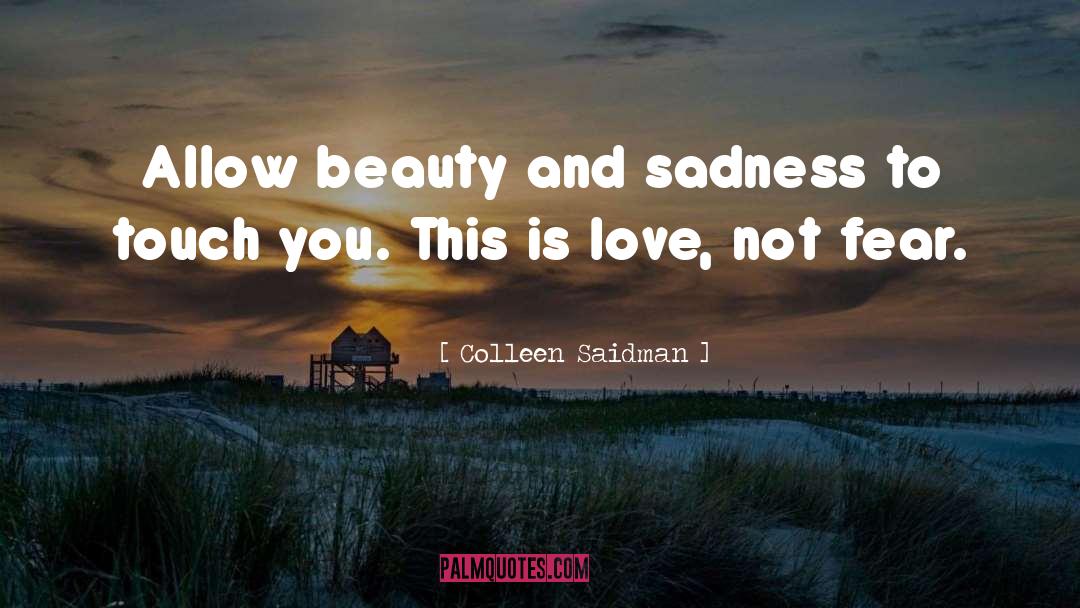 Colleen Saidman Quotes: Allow beauty and sadness to