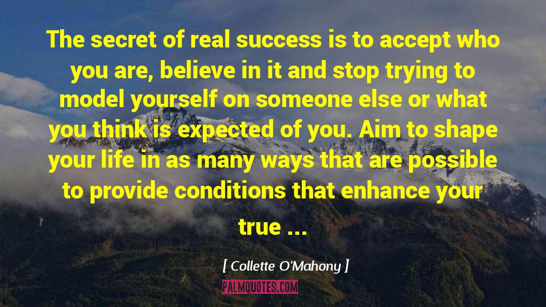 Collette O'Mahony Quotes: The secret of real success