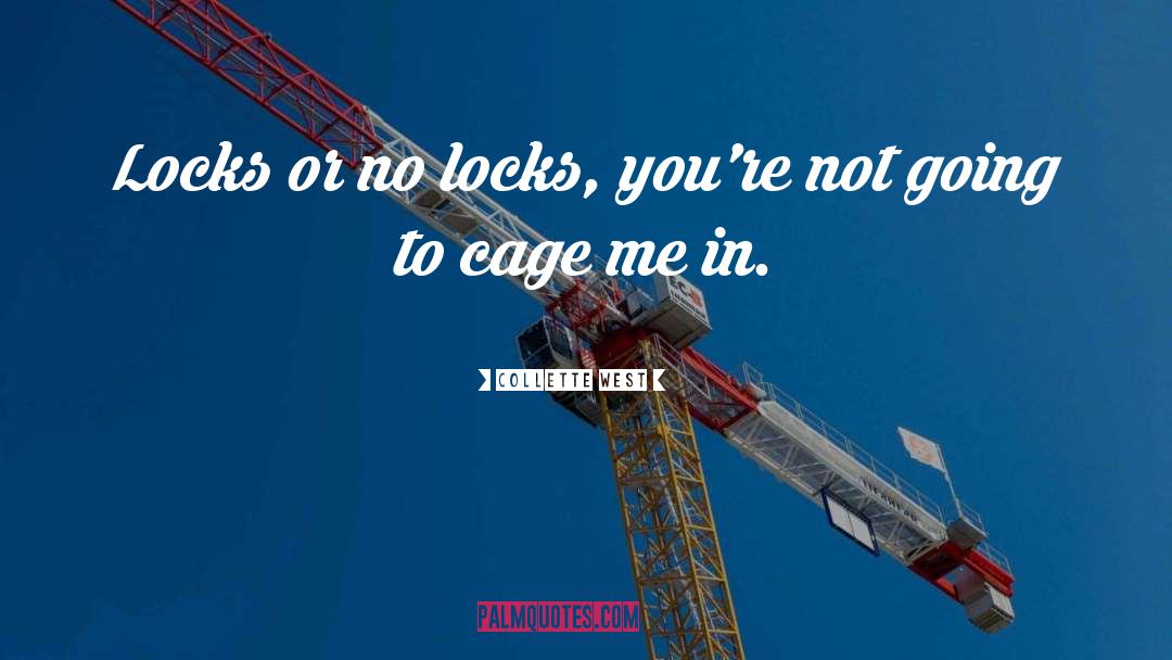 Collette West Quotes: Locks or no locks, you're