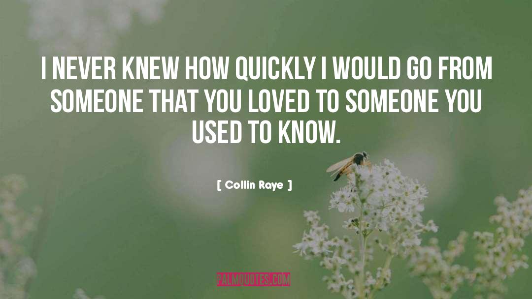 Collin Raye Quotes: I never knew how quickly