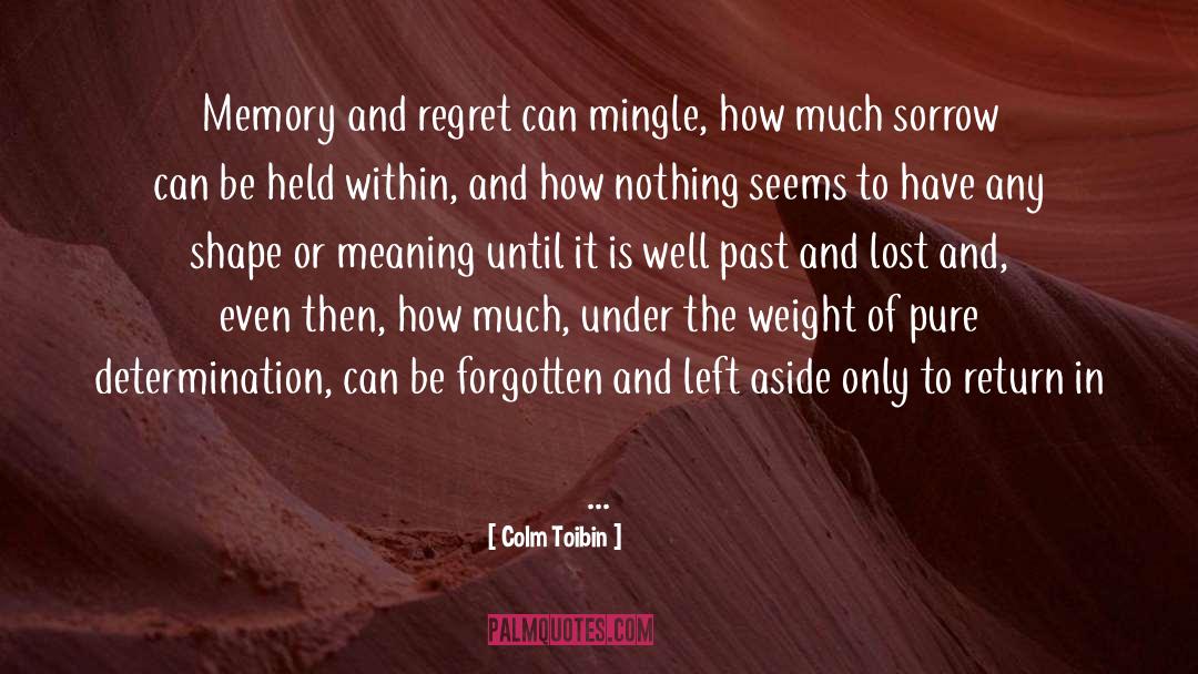 Colm Toibin Quotes: Memory and regret can mingle,