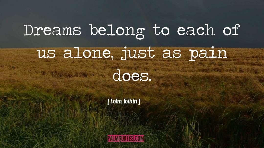 Colm Toibin Quotes: Dreams belong to each of