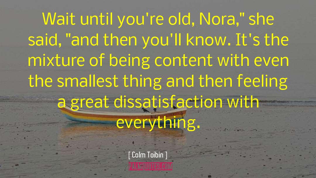 Colm Toibin Quotes: Wait until you're old, Nora,