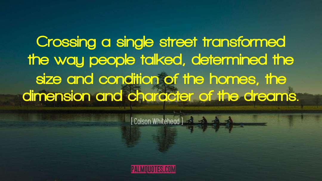 Colson Whitehead Quotes: Crossing a single street transformed