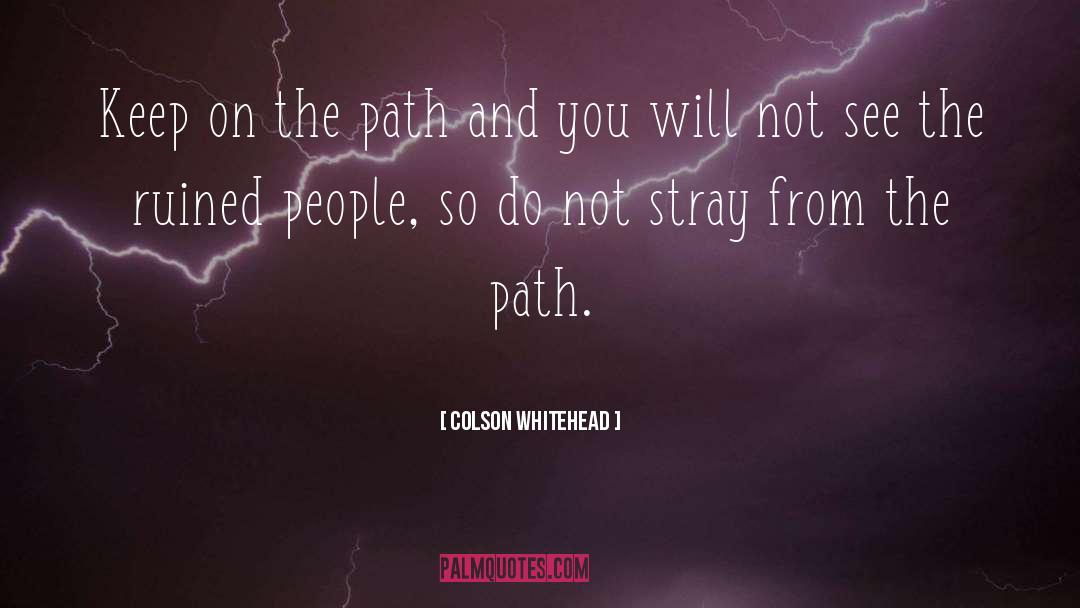 Colson Whitehead Quotes: Keep on the path and