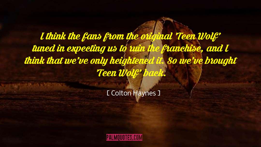 Colton Haynes Quotes: I think the fans from