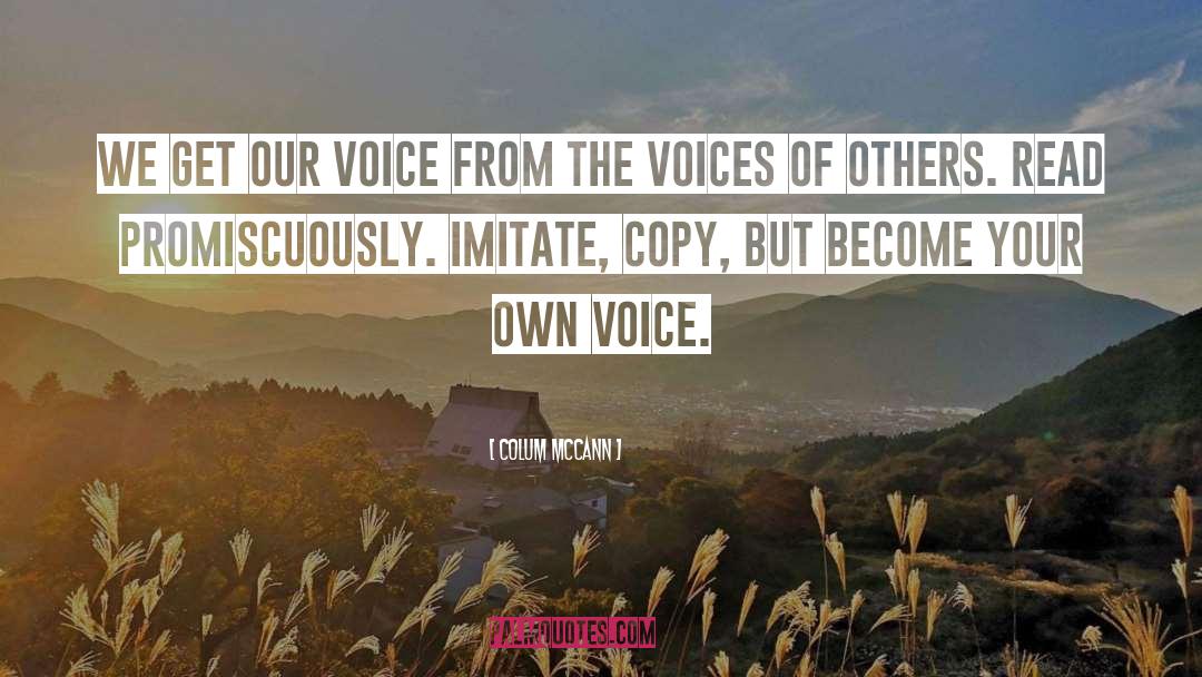 Colum McCann Quotes: We get our voice from