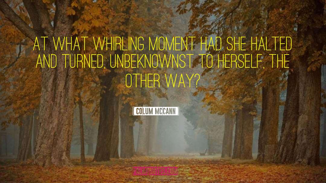 Colum McCann Quotes: At what whirling moment had