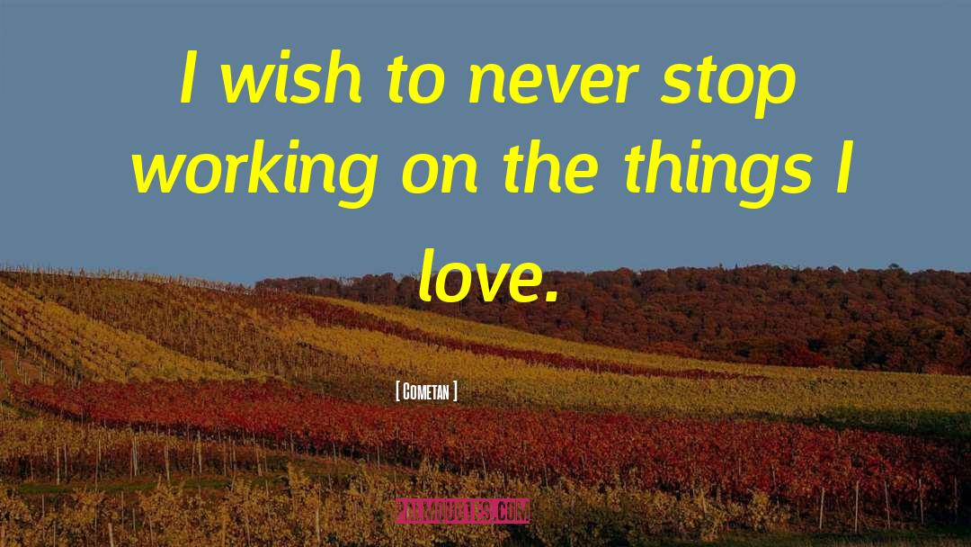 Cometan Quotes: I wish to never stop