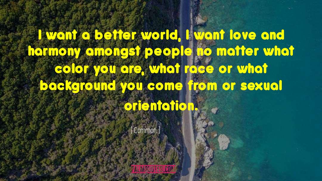 Common Quotes: I want a better world,