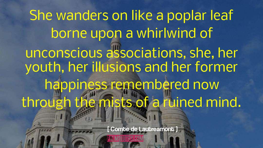 Comte De Lautreamont Quotes: She wanders on like a