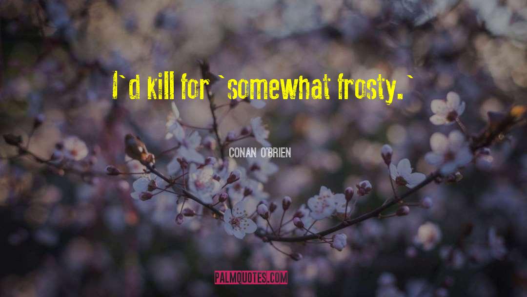 Conan O'Brien Quotes: I'd kill for 'somewhat frosty.'