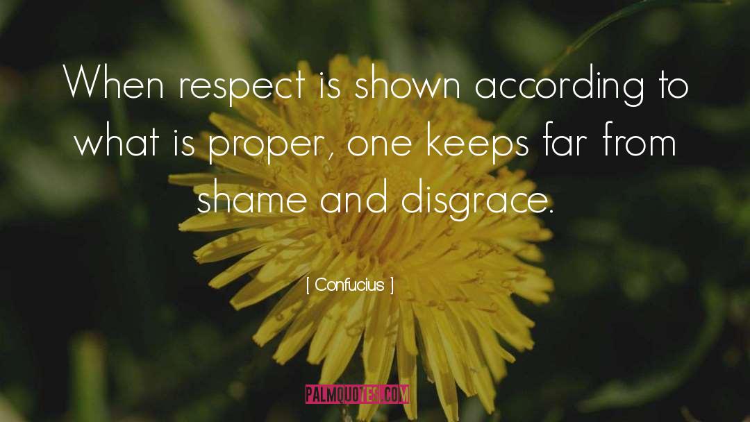 Confucius Quotes: When respect is shown according