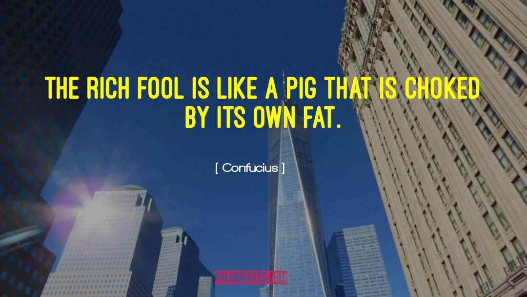 Confucius Quotes: The rich fool is like