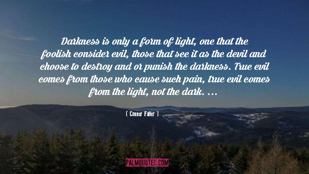 Conner Faller Quotes: Darkness is only a form
