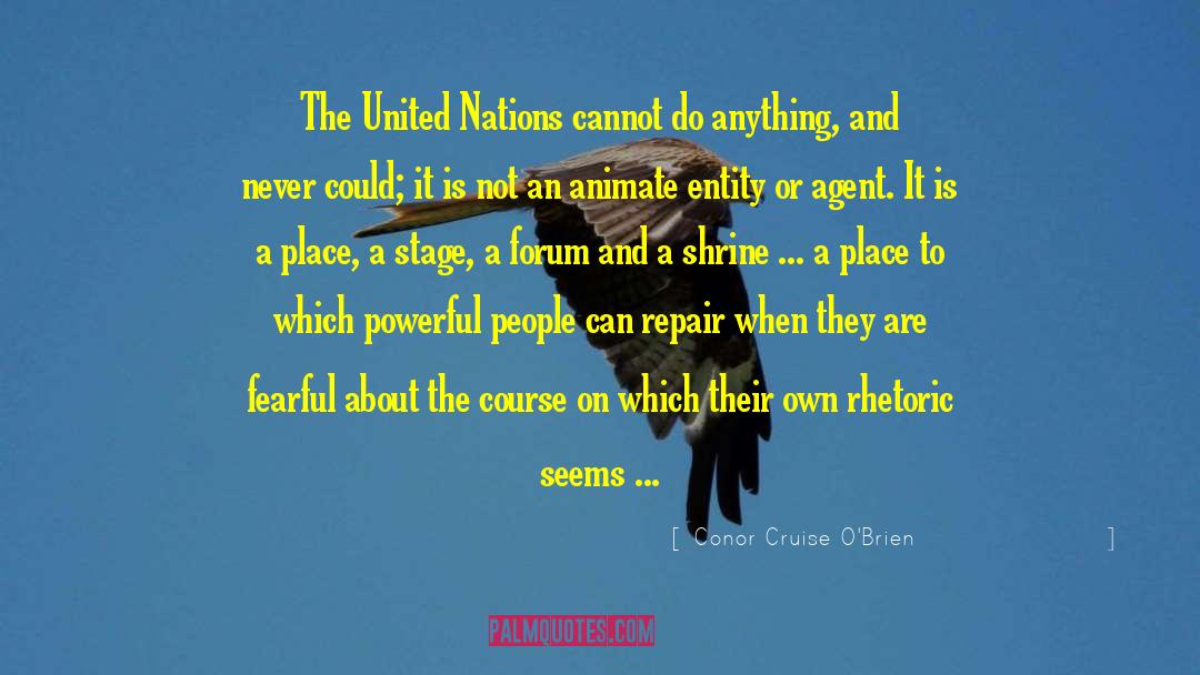 Conor Cruise O'Brien Quotes: The United Nations cannot do