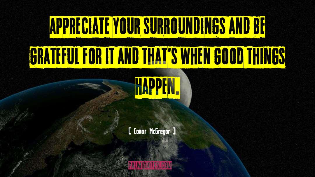 Conor McGregor Quotes: Appreciate your surroundings and be