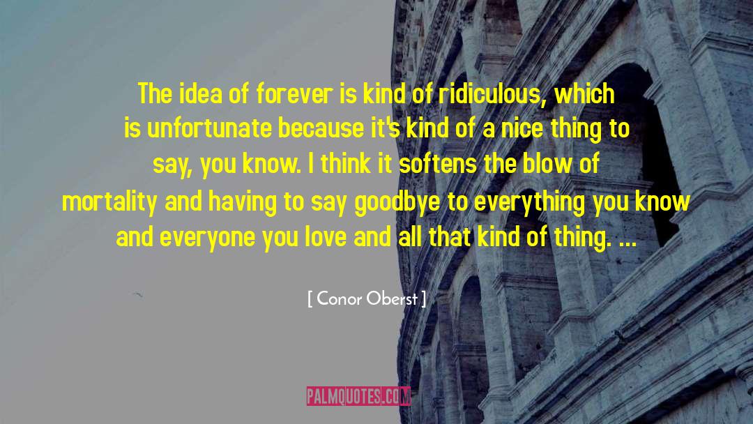 Conor Oberst Quotes: The idea of forever is