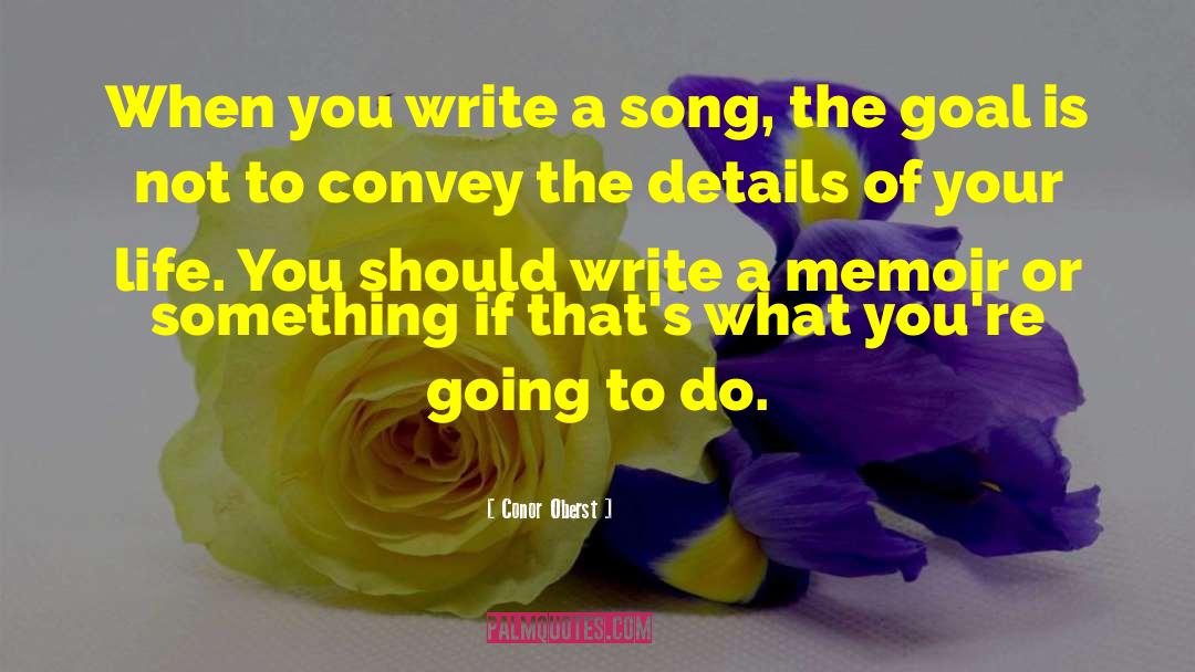 Conor Oberst Quotes: When you write a song,