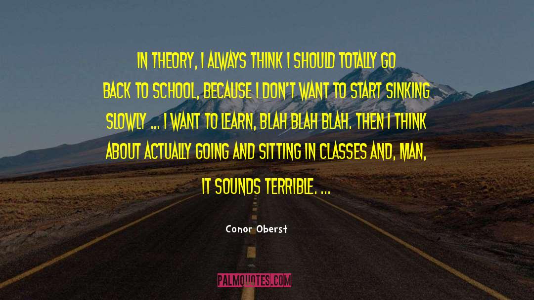 Conor Oberst Quotes: In theory, I always think