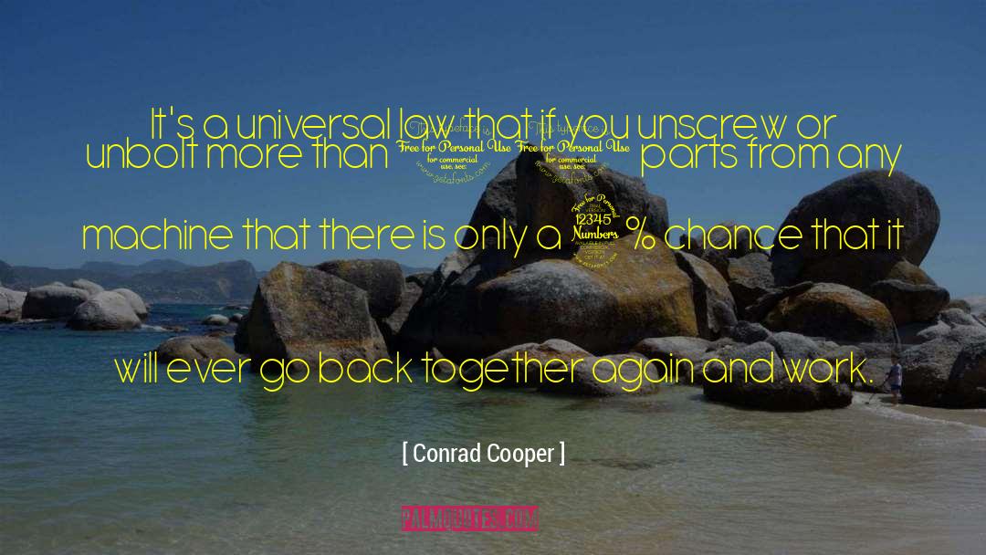 Conrad Cooper Quotes: It's a universal law that