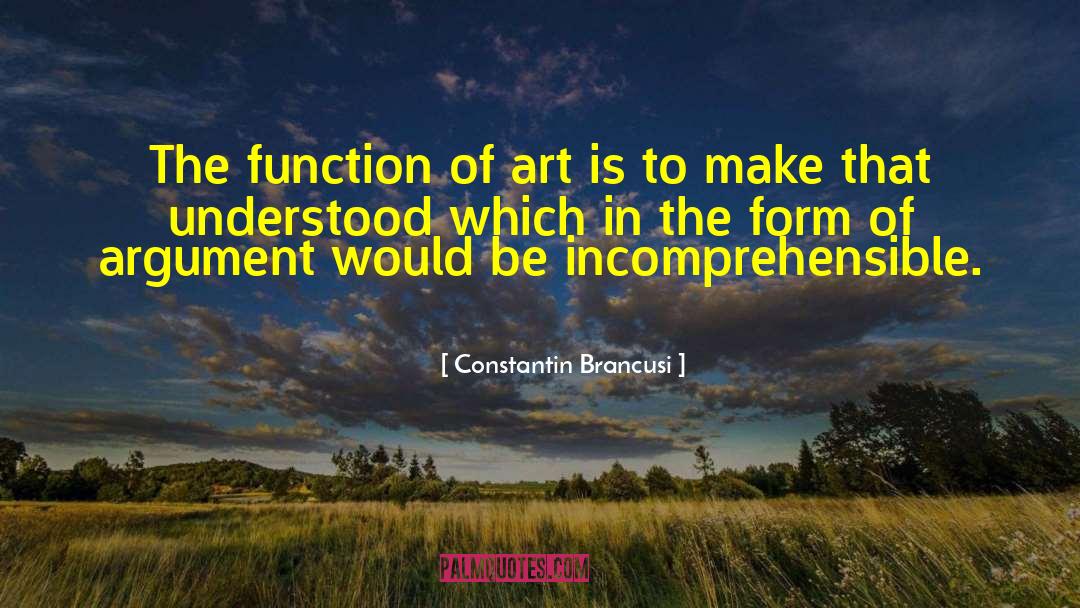 Constantin Brancusi Quotes: The function of art is
