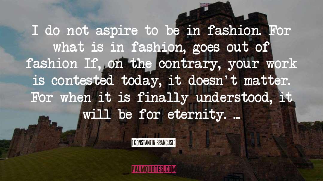 Constantin Brancusi Quotes: I do not aspire to
