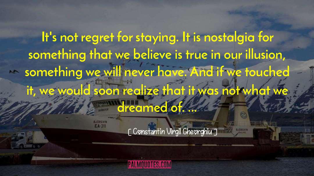 Constantin Virgil Gheorghiu Quotes: It's not regret for staying.