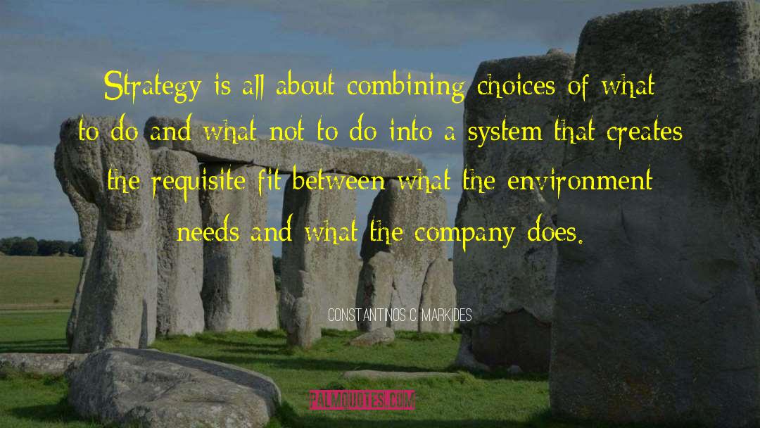 Constantinos C. Markides Quotes: Strategy is all about combining