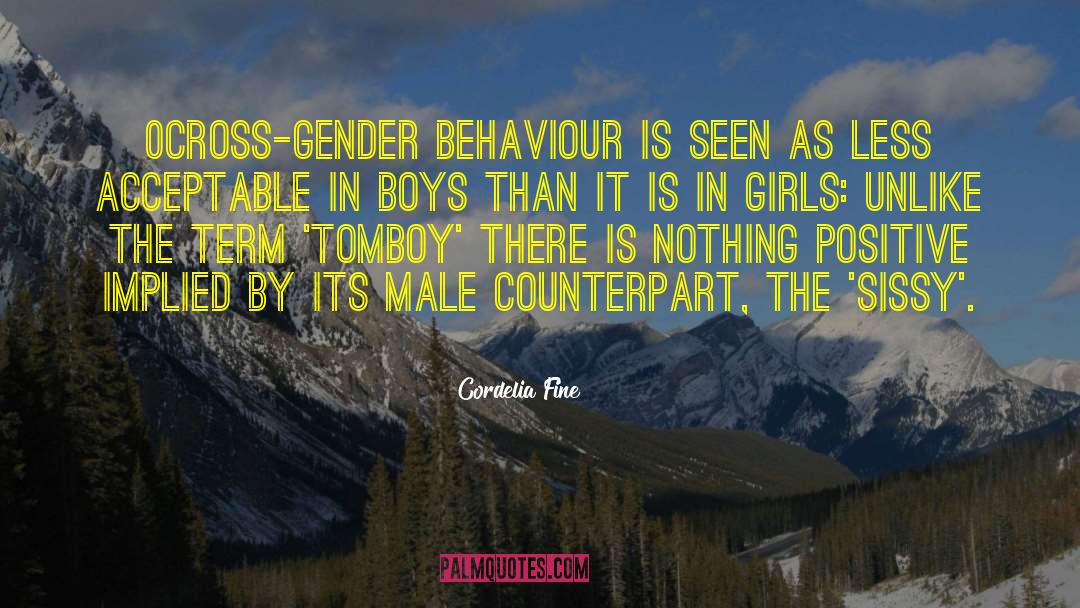 Cordelia Fine Quotes: 0Cross-gender behaviour is seen as