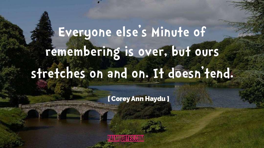 Corey Ann Haydu Quotes: Everyone else's Minute of remembering