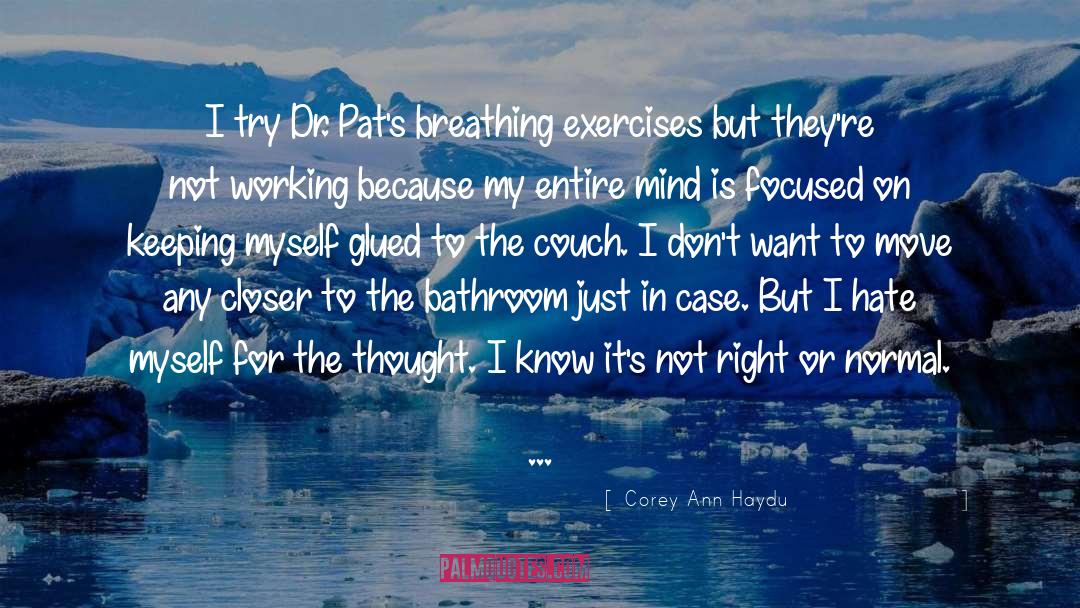 Corey Ann Haydu Quotes: I try Dr. Pat's breathing