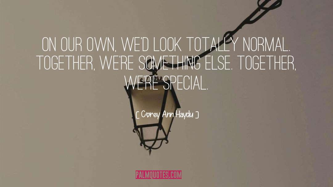 Corey Ann Haydu Quotes: On our own, we'd look