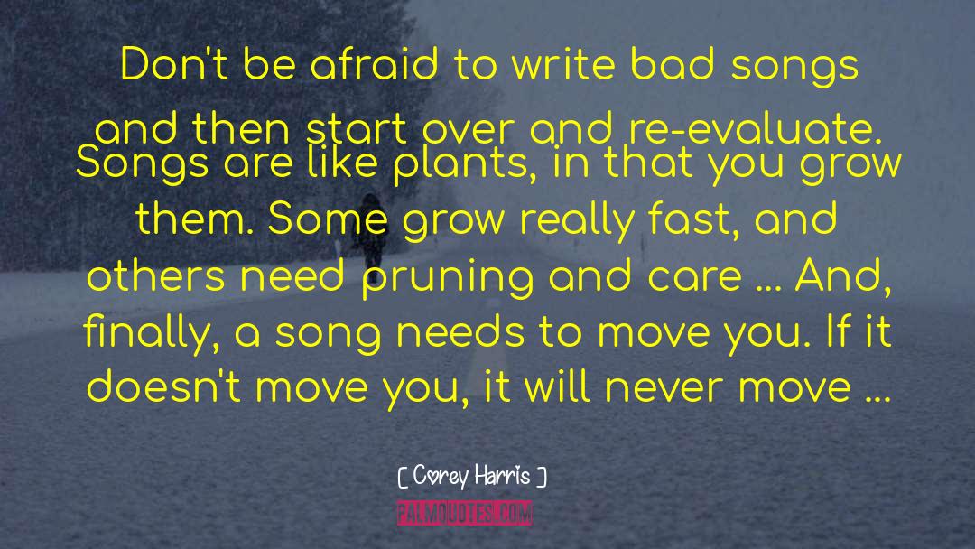 Corey Harris Quotes: Don't be afraid to write