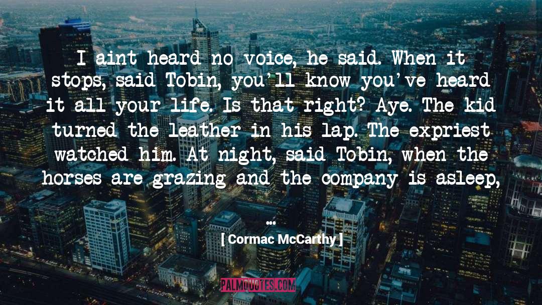 Cormac McCarthy Quotes: I aint heard no voice,