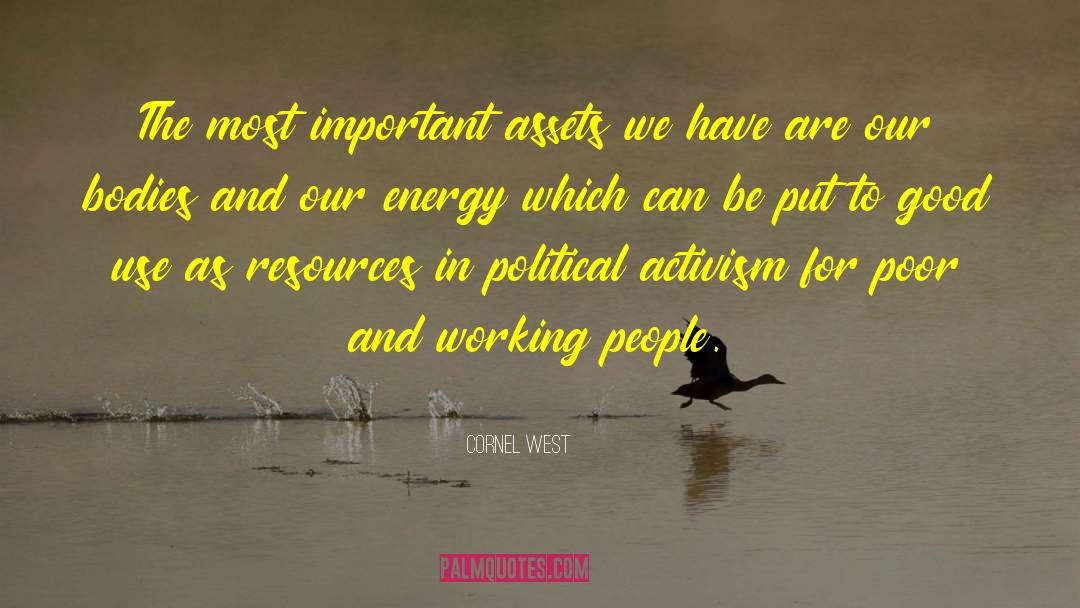 Cornel West Quotes: The most important assets we