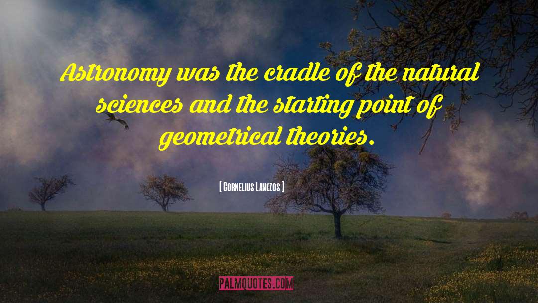 Cornelius Lanczos Quotes: Astronomy was the cradle of