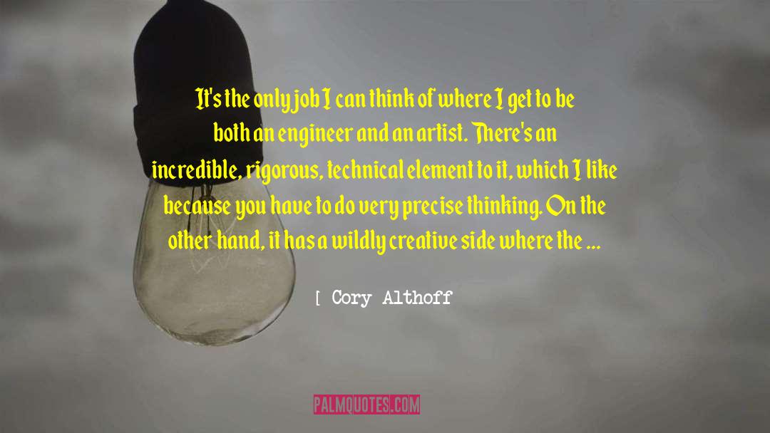 Cory Althoff Quotes: It's the only job I